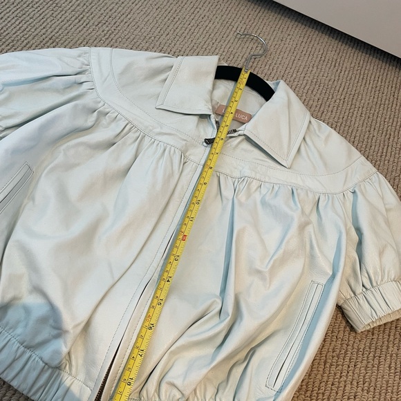 LUCA LUCA light blue leather jacket - Picture 3 of 8